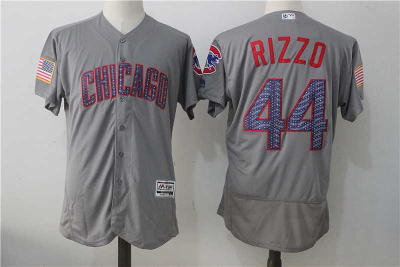 Chicago Cubs #44 Anthony Rizzo Gray 2017 Stars & Stripes Flexbase Jersey,We sell and wholesale Chicago Cubs #44 Anthony Rizzo Gray 2017 Stars & Stripes Flexbase Jersey on line form chian!