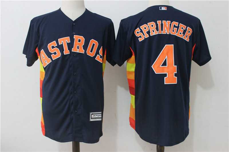 Houston Astros #4 George Springer Navy Blue New Cool Base Stitched Jersey,We sell and wholesale Houston Astros #4 George Springer Navy Blue New Cool Base Stitched Jersey on line form chian!
