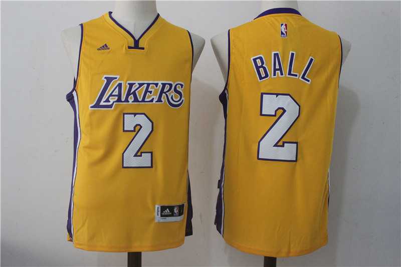Los Angeles Lakers #2 Lonzo Ball Yellow Swingman Jersey,We sell and wholesale Los Angeles Lakers #2 Lonzo Ball Yellow Swingman Jersey on line form chian!