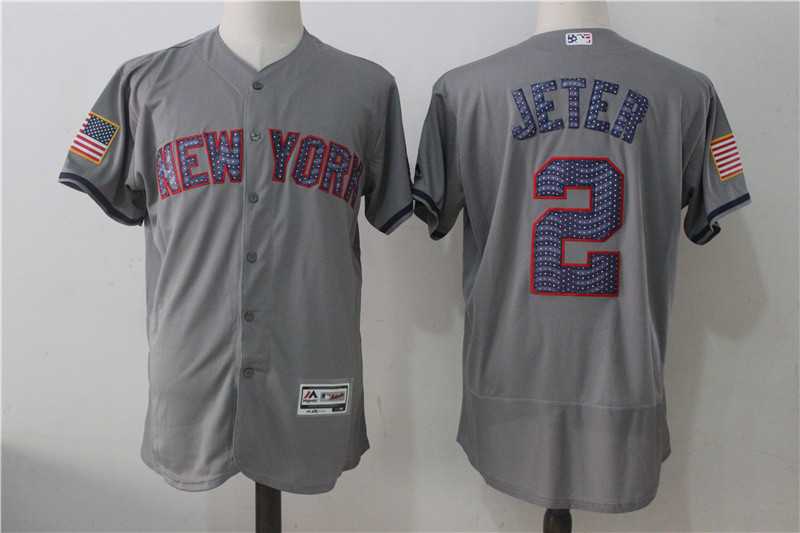 New York Yankees #2 Derek Jeter Gray 2017 Stars & Stripes Flexbase Jersey,We sell and wholesale New York Yankees #2 Derek Jeter Gray 2017 Stars & Stripes Flexbase Jersey on line form chian!