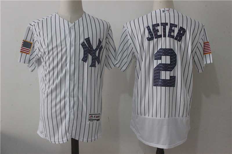 New York Yankees #2 Derek Jeter White 2017 Stars & Stripes Flexbase Jersey,We sell and wholesale New York Yankees #2 Derek Jeter White 2017 Stars & Stripes Flexbase Jersey on line form chian!