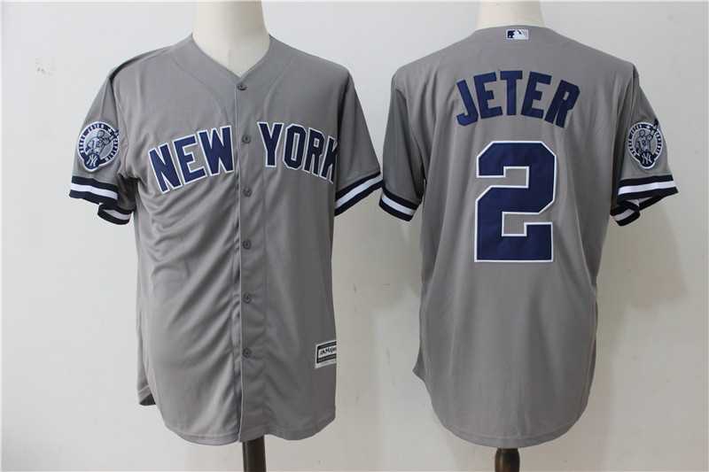 New York Yankees #2 Derek Jeter With Patch Gray New Cool Base Stitched Jersey,We sell and wholesale New York Yankees #2 Derek Jeter With Patch Gray New Cool Base Stitched Jersey on line form chian!