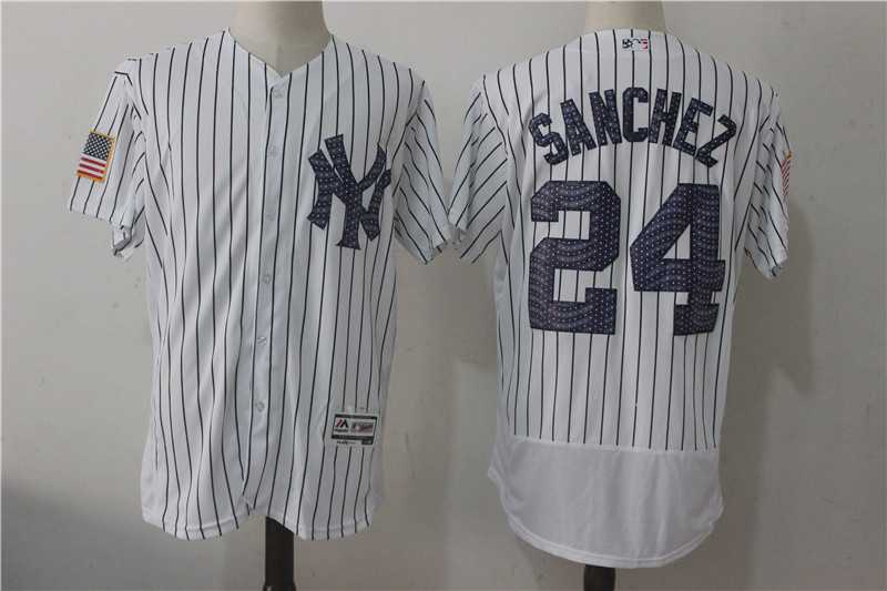 New York Yankees #24 Gary Sanchez White 2017 Stars & Stripes Flexbase Jersey,We sell and wholesale New York Yankees #24 Gary Sanchez White 2017 Stars & Stripes Flexbase Jersey on line form chian!