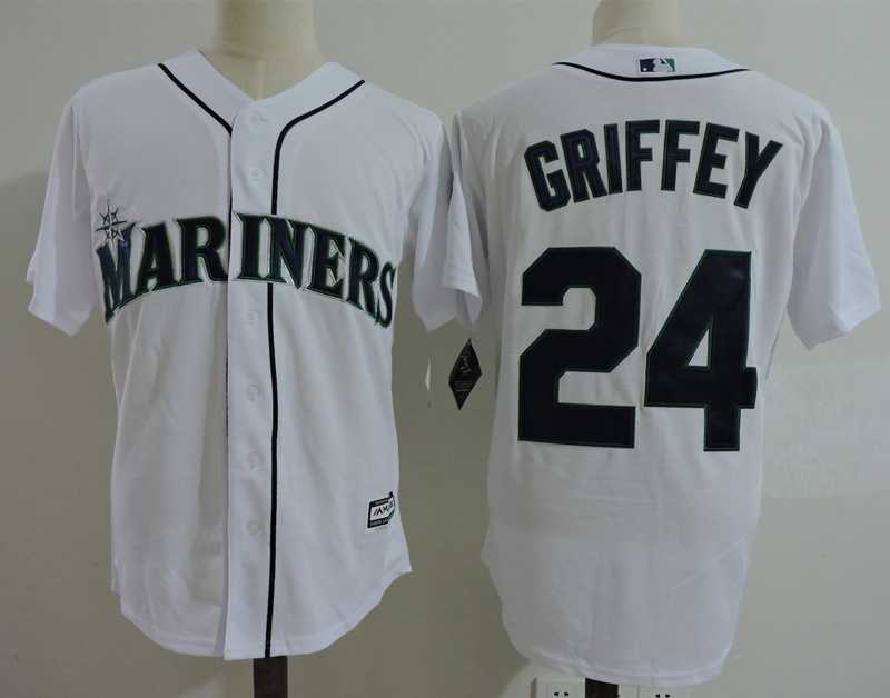 Seattle Mariners #24 Ken Griffey White New Cool Base Stitched MLB Jersey,We sell and wholesale Seattle Mariners #24 Ken Griffey White New Cool Base Stitched MLB Jersey on line form chian!