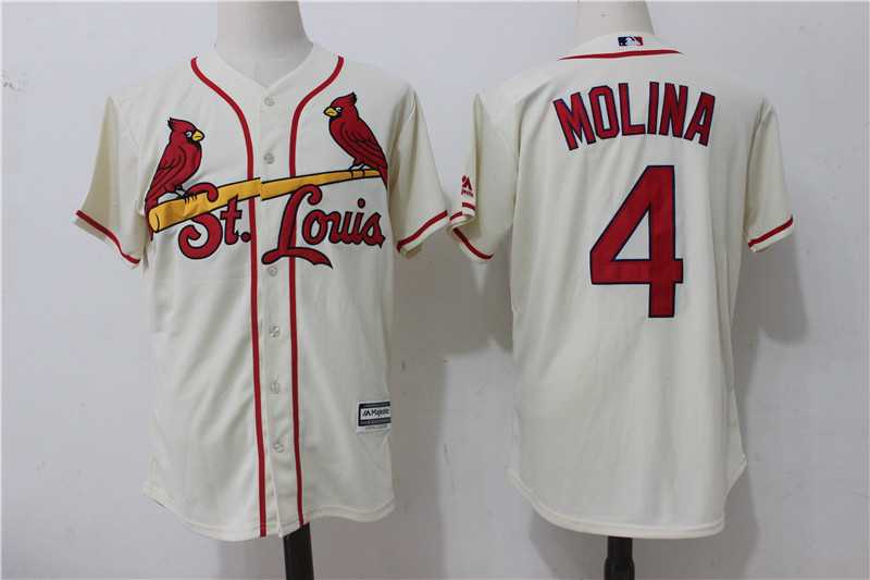 St. Louis Cardinals #4 Yadier Molina Cream New Cool Base Stitched Jersey,We sell and wholesale St. Louis Cardinals #4 Yadier Molina Cream New Cool Base Stitched Jersey on line form chian!