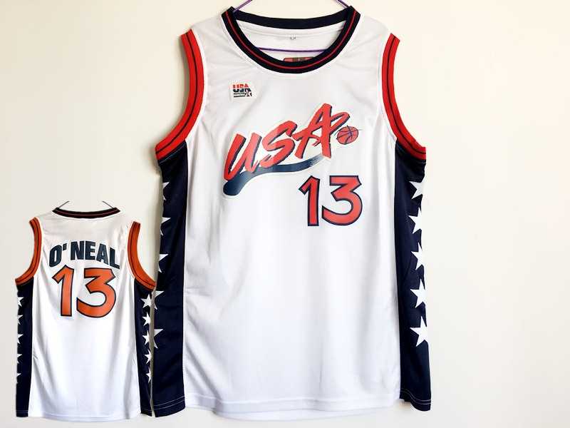 Team USA Basketball #13 Shaquille O'Neal White Dream Team III Jersey,We sell and wholesale Team USA Basketball #13 Shaquille O'Neal White Dream Team III Jersey on line form chian!