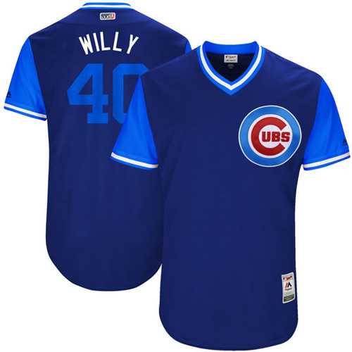 Chicago Cubs #40 Willson Contreras Willy Majestic Royal 2017 Players Weekend Jersey,We sell and wholesale Chicago Cubs #40 Willson Contreras Willy Majestic Royal 2017 Players Weekend Jersey on line form chian!