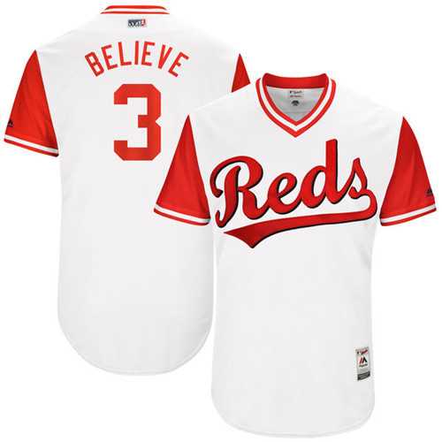 Cincinnati Reds #3 Patrick Kivlehan Believe Majestic White 2017 Players Weekend Jersey,We sell and wholesale Cincinnati Reds #3 Patrick Kivlehan Believe Majestic White 2017 Players Weekend Jersey on line form chian!