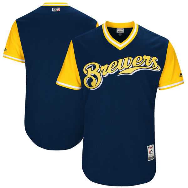 Customized Men's Milwaukee Brewers Majestic Navy 2017 Players Weekend Team Jersey,We sell and wholesale Customized Men's Milwaukee Brewers Majestic Navy 2017 Players Weekend Team Jersey on line form chian!