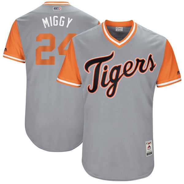 Detroit Tigers #24 Miguel Cabrera Miggy Majestic Gray 2017 Players Weekend Jersey,We sell and wholesale Detroit Tigers #24 Miguel Cabrera Miggy Majestic Gray 2017 Players Weekend Jersey on line form chian!