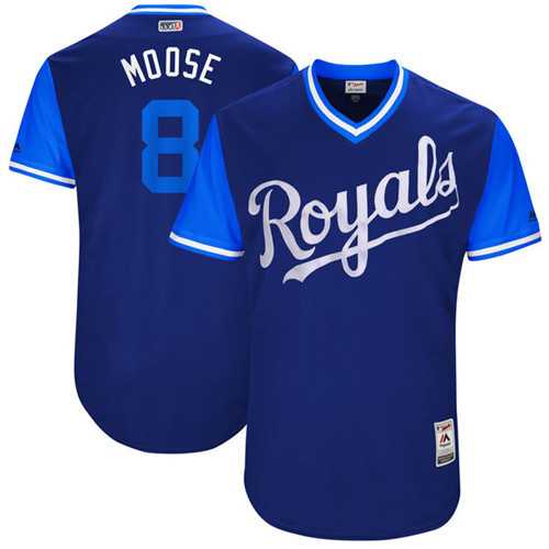 Kansas City Royals #8 Mike Moustakas Moose Majestic Royal 2017 Players Weekend Jersey,We sell and wholesale Kansas City Royals #8 Mike Moustakas Moose Majestic Royal 2017 Players Weekend Jersey on line form chian!