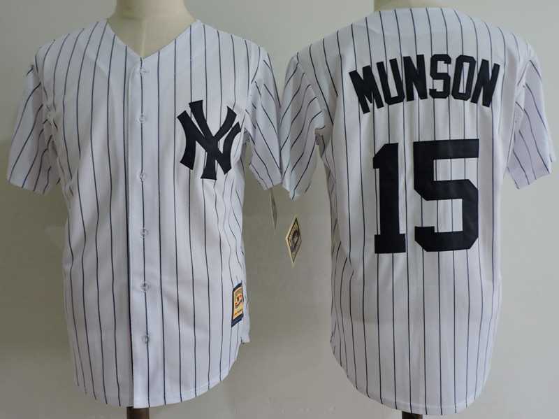 New York Yankees #15 Thurman Munson White Mitchell And Ness Throwback Stitched Jerseys,We sell and wholesale New York Yankees #15 Thurman Munson White Mitchell And Ness Throwback Stitched Jerseys on line form chian!