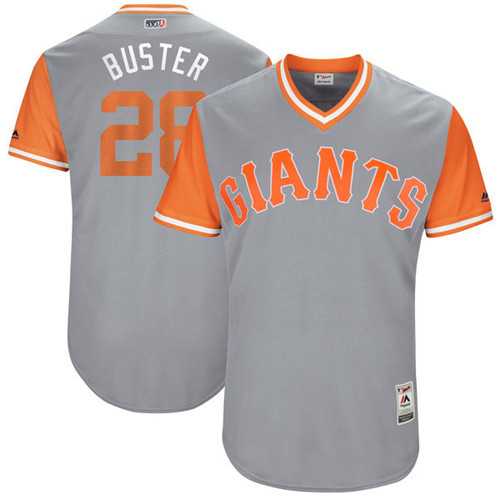 San Francisco Giants #28 Buster Posey Buster Majestic Gray 2017 Players Weekend Jersey,We sell and wholesale San Francisco Giants #28 Buster Posey Buster Majestic Gray 2017 Players Weekend Jersey on line form chian!