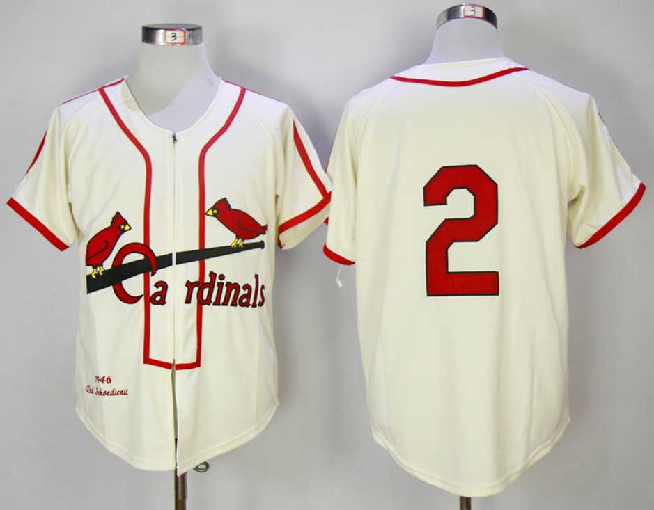 St. Louis Cardinals #2 Red Schoendienst Cream 1946 Mitchell & Ness Stitched Jerseys,We sell and wholesale St. Louis Cardinals #2 Red Schoendienst Cream 1946 Mitchell & Ness Stitched Jerseys on line form chian!