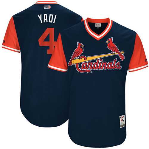 St. Louis Cardinals #4 Yadier Molina Yadi Majestic Navy 2017 Players Weekend Jersey,We sell and wholesale St. Louis Cardinals #4 Yadier Molina Yadi Majestic Navy 2017 Players Weekend Jersey on line form chian!