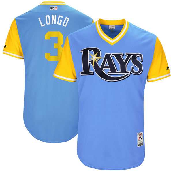 Tampa Bay Rays #3 Evan Longoria Longo Majestic Light Blue 2017 Players Weekend Jersey,We sell and wholesale Tampa Bay Rays #3 Evan Longoria Longo Majestic Light Blue 2017 Players Weekend Jersey on line form chian!