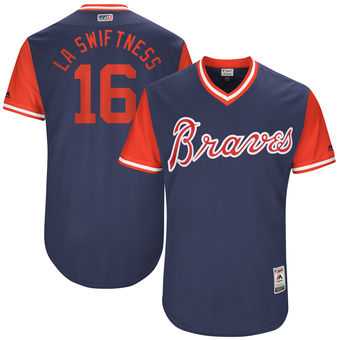 Atlanta Braves #16 Lane Adams LA Swiftness Majestic Navy 2017 Players Weekend Jersey JiaSu,We sell and wholesale Atlanta Braves #16 Lane Adams LA Swiftness Majestic Navy 2017 Players Weekend Jersey JiaSu on line form chian!