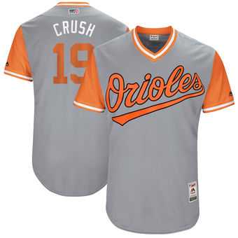 Baltimore Orioles #19 Chris Davis Crush Majestic Gray 2017 Players Weekend Jersey JiaSu,We sell and wholesale Baltimore Orioles #19 Chris Davis Crush Majestic Gray 2017 Players Weekend Jersey JiaSu on line form chian!