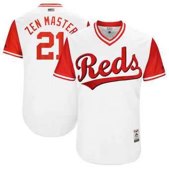 Cincinnati Reds #21 Michael Lorenzen Zen Master Majestic White 2017 Players Weekend Jersey JiaSu,We sell and wholesale Cincinnati Reds #21 Michael Lorenzen Zen Master Majestic White 2017 Players Weekend Jersey JiaSu on line form chian!