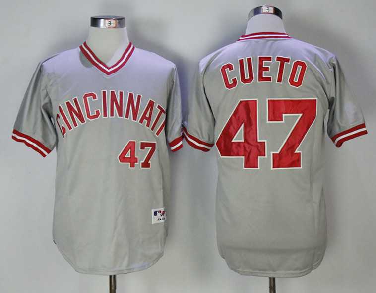 Cincinnati Reds #47 Johnny Cueto Gray Throwback Stitched MLB Jerseys,We sell and wholesale Cincinnati Reds #47 Johnny Cueto Gray Throwback Stitched MLB Jerseys on line form chian!