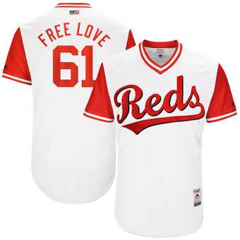 Cincinnati Reds #61 Bronson Arroyo Free Love Majestic White 2017 Players Weekend Jersey JiaSu,We sell and wholesale Cincinnati Reds #61 Bronson Arroyo Free Love Majestic White 2017 Players Weekend Jersey JiaSu on line form chian!