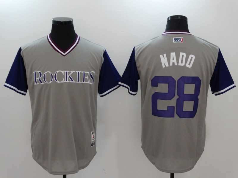 Colorado Rockies #28 Nolan Arenado Nado Gray Majestic Players Weekend Mlb Jerseys,We sell and wholesale Colorado Rockies #28 Nolan Arenado Nado Gray Majestic Players Weekend Mlb Jerseys on line form chian!