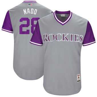 Colorado Rockies #28 Nolan Arenado Nado Majestic Gray 2017 Players Weekend Jersey JiaSu,We sell and wholesale Colorado Rockies #28 Nolan Arenado Nado Majestic Gray 2017 Players Weekend Jersey JiaSu on line form chian!
