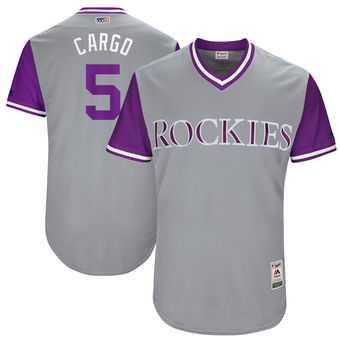 Colorado Rockies #5 Carlos Gonzalez Cargo Majestic Gray 2017 Players Weekend Jersey JiaSu,We sell and wholesale Colorado Rockies #5 Carlos Gonzalez Cargo Majestic Gray 2017 Players Weekend Jersey JiaSu on line form chian!