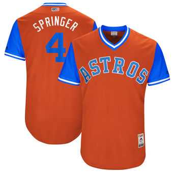 Houston Astros #4 George Springer Springer Majestic Orange 2017 Players Weekend Jersey JiaSu,We sell and wholesale Houston Astros #4 George Springer Springer Majestic Orange 2017 Players Weekend Jersey JiaSu on line form chian!