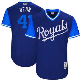 Kansas City Royals #41 Danny Duffy Bear Majestic Royal 2017 Players Weekend Jersey JiaSu,We sell and wholesale Kansas City Royals #41 Danny Duffy Bear Majestic Royal 2017 Players Weekend Jersey JiaSu on line form chian!