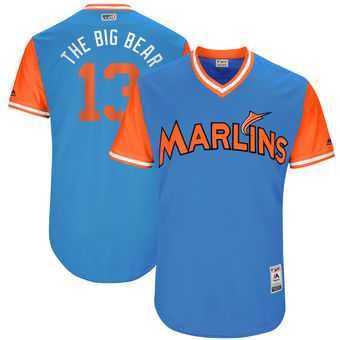 Miami Marlins #13 Marcell Ozuna The Big Bear Majestic Blue 2017 Players Weekend Jersey JiaSu,We sell and wholesale Miami Marlins #13 Marcell Ozuna The Big Bear Majestic Blue 2017 Players Weekend Jersey JiaSu on line form chian!