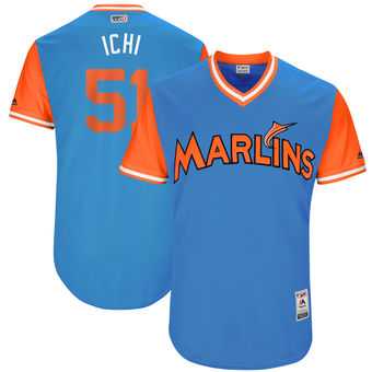 Miami Marlins #51 Ichiro Suzuki Ichi Majestic Blue 2017 Players Weekend Jersey JiaSu,We sell and wholesale Miami Marlins #51 Ichiro Suzuki Ichi Majestic Blue 2017 Players Weekend Jersey JiaSu on line form chian!