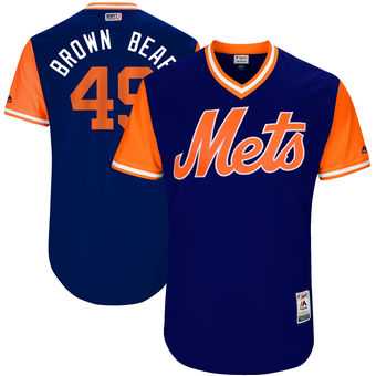 New York Mets #49 Josh Smoker Brown Bear Majestic Royal 2017 Players Weekend Jersey JiaSu,We sell and wholesale New York Mets #49 Josh Smoker Brown Bear Majestic Royal 2017 Players Weekend Jersey JiaSu on line form chian!
