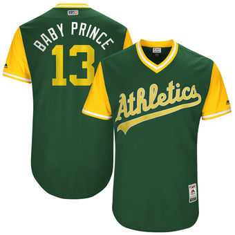 Oakland Athletics #13 Bruce Maxwell Baby Prince Majestic Green 2017 Players Weekend Jersey JiaSu,We sell and wholesale Oakland Athletics #13 Bruce Maxwell Baby Prince Majestic Green 2017 Players Weekend Jersey JiaSu on line form chian!