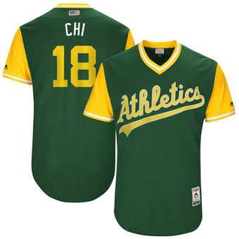 Oakland Athletics #18 Chad Pinder CHI Majestic Green 2017 Players Weekend Jersey JiaSu,We sell and wholesale Oakland Athletics #18 Chad Pinder CHI Majestic Green 2017 Players Weekend Jersey JiaSu on line form chian!