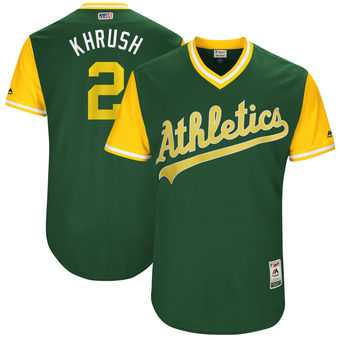 Oakland Athletics #2 Khris Davis Khrush Majestic Green 2017 Players Weekend Jersey JiaSu,We sell and wholesale Oakland Athletics #2 Khris Davis Khrush Majestic Green 2017 Players Weekend Jersey JiaSu on line form chian!