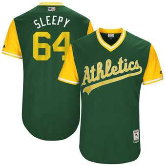 Oakland Athletics #64 Michael Brady Sleepy Majestic Green 2017 Players Weekend Jersey JiaSu,We sell and wholesale Oakland Athletics #64 Michael Brady Sleepy Majestic Green 2017 Players Weekend Jersey JiaSu on line form chian!