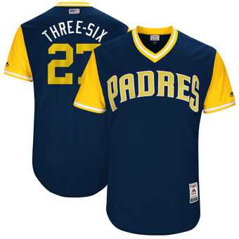 San Diego Padres #27 Jered Weaver Three-Six Majestic Navy 2017 Players Weekend Jersey JiaSu,We sell and wholesale San Diego Padres #27 Jered Weaver Three-Six Majestic Navy 2017 Players Weekend Jersey JiaSu on line form chian!