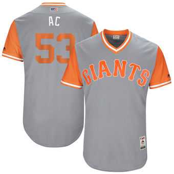 San Francisco Giants #53 Austin Slater AC Majestic Gray 2017 Players Weekend Jersey JiaSu,We sell and wholesale San Francisco Giants #53 Austin Slater AC Majestic Gray 2017 Players Weekend Jersey JiaSu on line form chian!