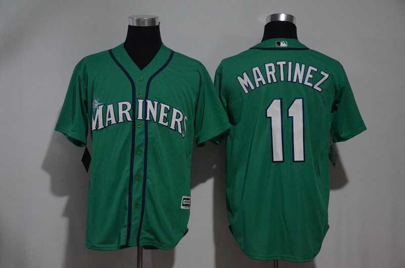 Seattle Mariners #11 Martinez Green New Cool Base Stitched MLB Jerseys,We sell and wholesale Seattle Mariners #11 Martinez Green New Cool Base Stitched MLB Jerseys on line form chian!