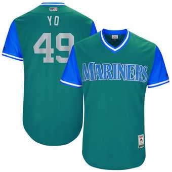 Seattle Mariners #49 Yovani Gallardo Yo Majestic Aqua 2017 Players Weekend Jersey JiaSu,We sell and wholesale Seattle Mariners #49 Yovani Gallardo Yo Majestic Aqua 2017 Players Weekend Jersey JiaSu on line form chian!