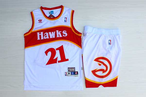 Atlanta Hawks #21 Dominique Wilkins White Hardwood Classics Stitched NBA Jerseys(With Shorts),We sell and wholesale Atlanta Hawks #21 Dominique Wilkins White Hardwood Classics Stitched NBA Jerseys(With Shorts) on line form chian!
