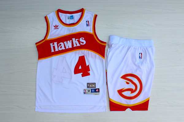 Atlanta Hawks #4 Spud Webb White Hardwood Classics Stitched NBA Jerseys(With Shorts),We sell and wholesale Atlanta Hawks #4 Spud Webb White Hardwood Classics Stitched NBA Jerseys(With Shorts) on line form chian!