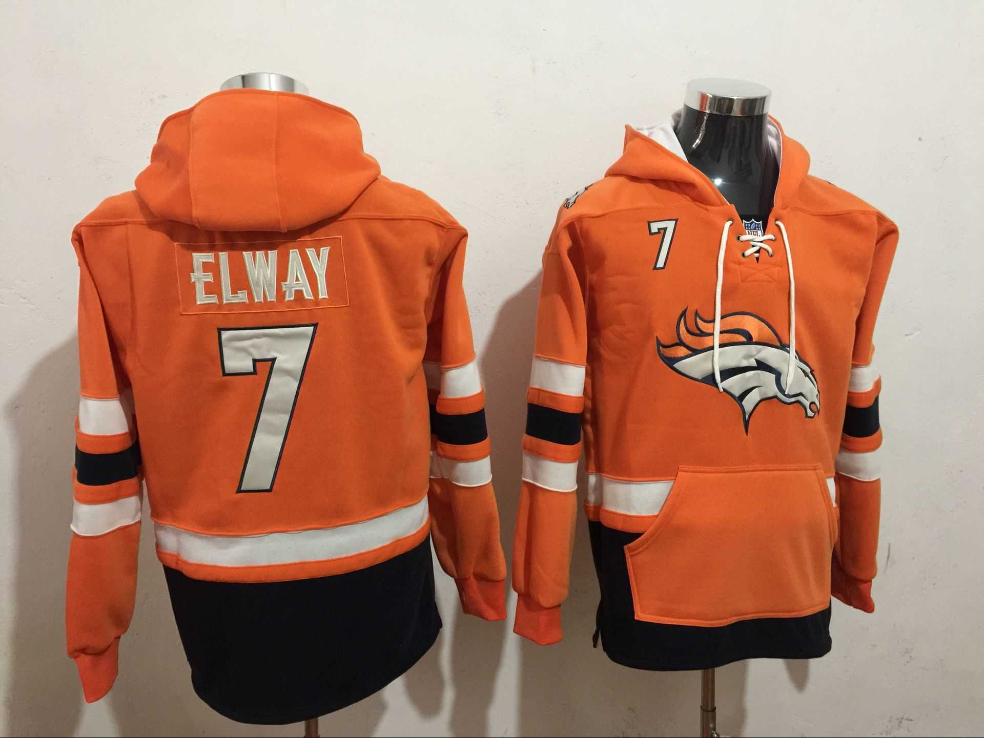 Denver Broncos 7 John Elway Orange All Stitched Hooded Sweatshirt,We sell and wholesale Denver Broncos 7 John Elway Orange All Stitched Hooded Sweatshirt on line form chian!
