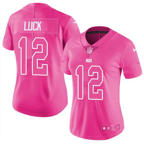 Nike Indianapolis Colts #12 Andrew Luck Pink Women's NFL Limited Rush Fashion Jersey DingZhi,We sell and wholesale Nike Indianapolis Colts #12 Andrew Luck Pink Women's NFL Limited Rush Fashion Jersey DingZhi on line form chian!