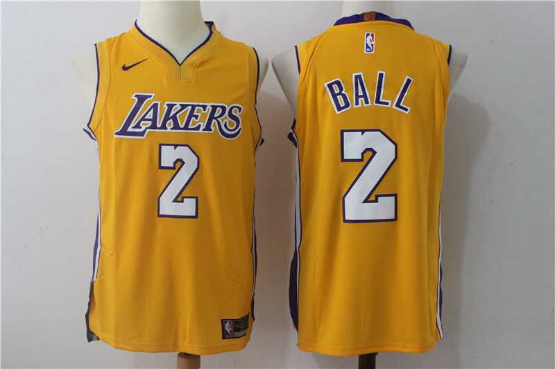 Nike Los Angeles Lakers #2 Lonzo Ball Yellow Stitched NBA Jersey,We sell and wholesale Nike Los Angeles Lakers #2 Lonzo Ball Yellow Stitched NBA Jersey on line form chian!