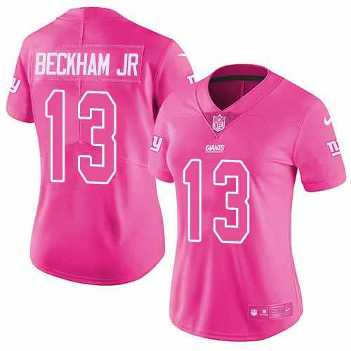 Nike New York Giants #13 Odell Beckham Jr Pink Women's NFL Limited Rush Fashion Jersey DingZhi,We sell and wholesale Nike New York Giants #13 Odell Beckham Jr Pink Women's NFL Limited Rush Fashion Jersey DingZhi on line form chian!