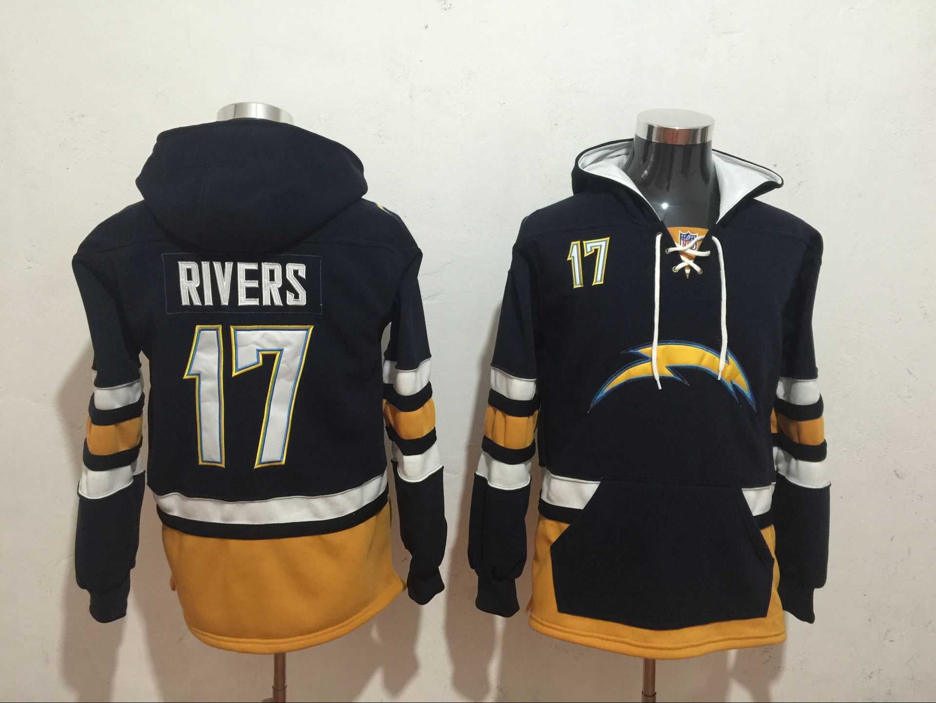 San Diego Chargers 17 Philip Rivers Black All Stitched Hooded Sweatshirt,We sell and wholesale San Diego Chargers 17 Philip Rivers Black All Stitched Hooded Sweatshirt on line form chian!