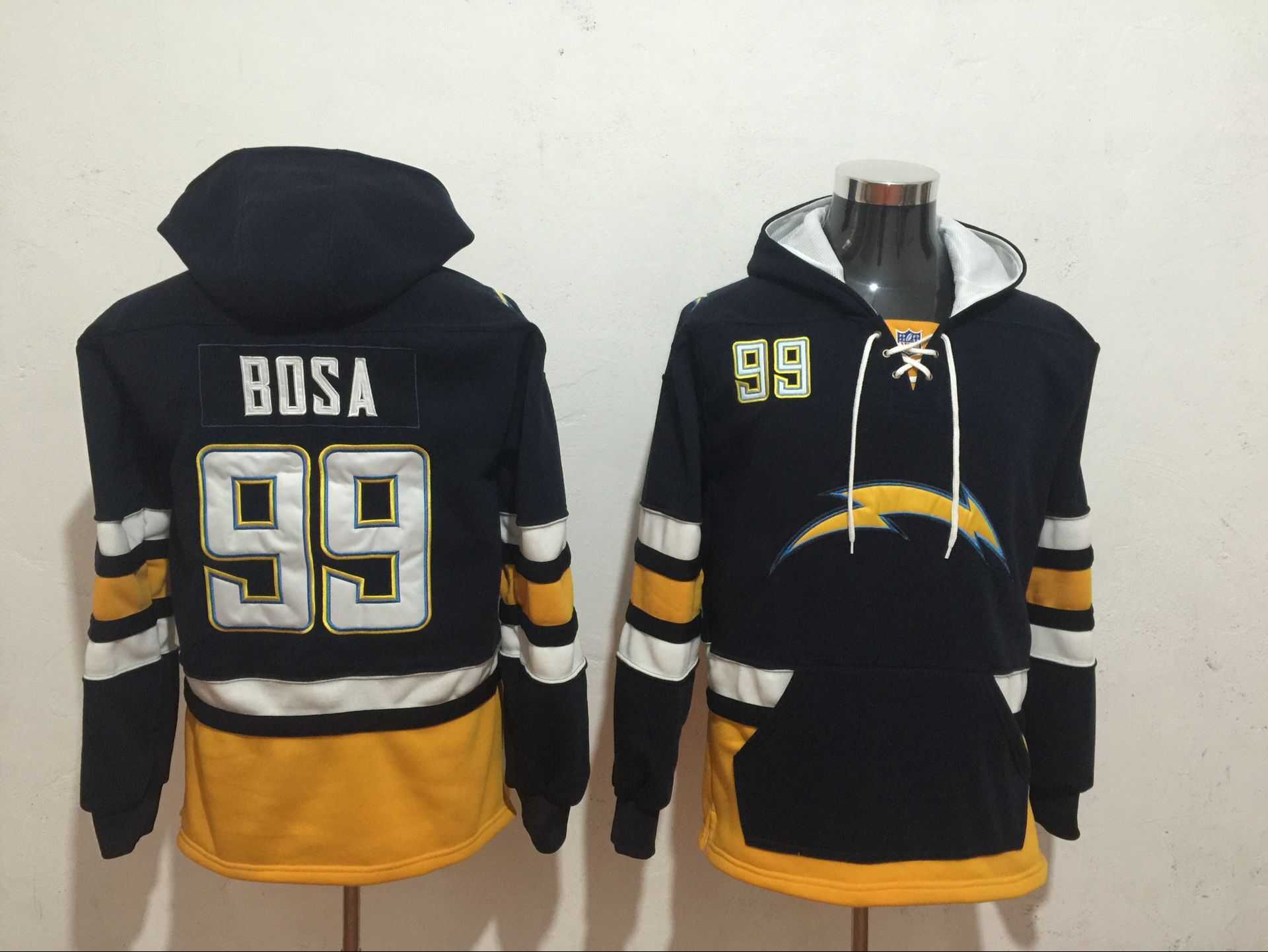 San Diego Chargers 99 Joey Bosa Black All Stitched Hooded Sweatshirt,We sell and wholesale San Diego Chargers 99 Joey Bosa Black All Stitched Hooded Sweatshirt on line form chian!
