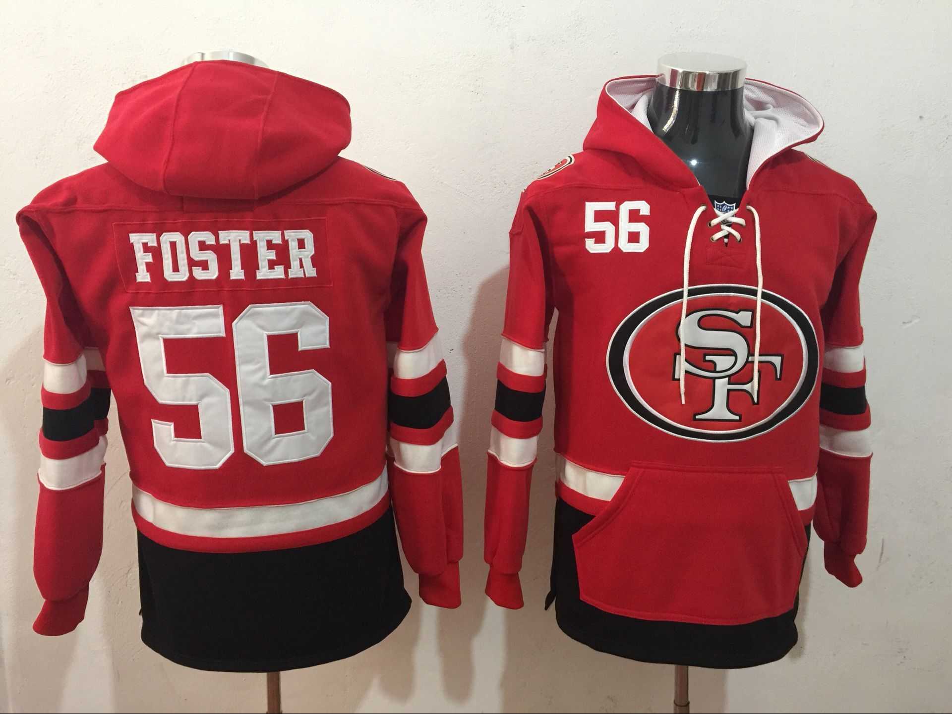 San Francisco 49ers 56 Reuben Foster Red All Stitched Hooded Sweatshirt,We sell and wholesale San Francisco 49ers 56 Reuben Foster Red All Stitched Hooded Sweatshirt on line form chian!